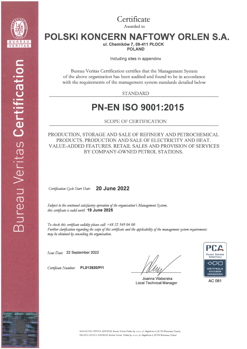 Certyfikat ISO 9001