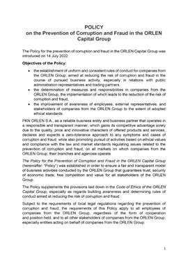 Anti-corruption policy of ORLEN Group